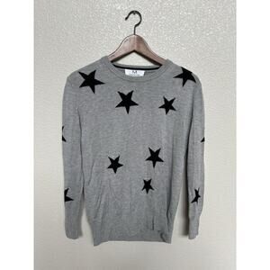 NEW Magaschoni cashmere star sweater gray women xs classic preppy casual classic
